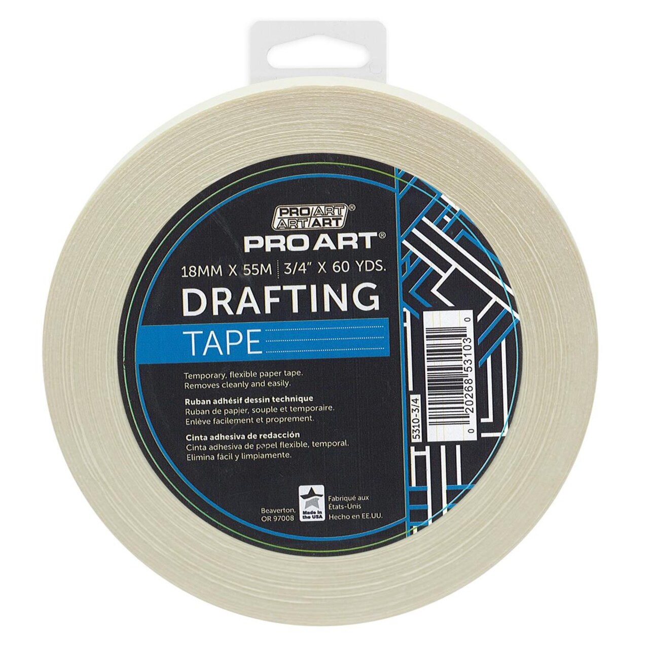 Pro Art Drafting Tape 3/4" x 60yd, Artist Tape, Art Tape, White Masking Drafting Dots, Watercolor Masking Tape for Painting, Archival